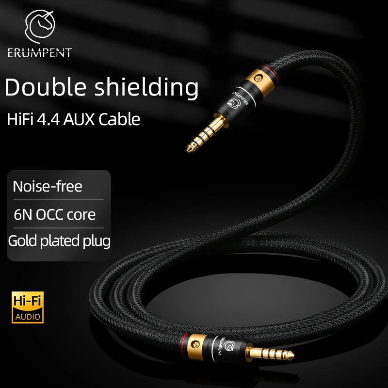 Hi-end 6N OCC HiFi 4,4 AUX Audio Kabel Kupfer Abschirmung Mesh Ausgewogene 4,4mm Jack Stecker auf Stecker audio Kabel für Kopfhörer Decoder Image