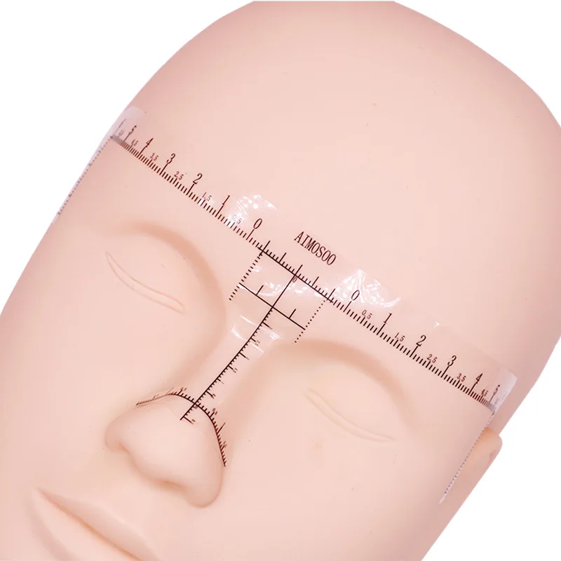 10 teile/paket Transparent Tattoo Augenbraue Herrscher Aufkleber Form Werkzeug Microblading Guide Einweg Make-Up Messung Schablone Vorlage Image