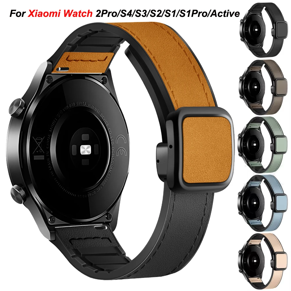22mm Leder + Silikonarmband für Xiaomi Watch 2Pro S1/S1 Active/S1 Pro Armband für Xiaomi Mi Watch Color 2 S4 S3 S2 42mm 46mm Image
