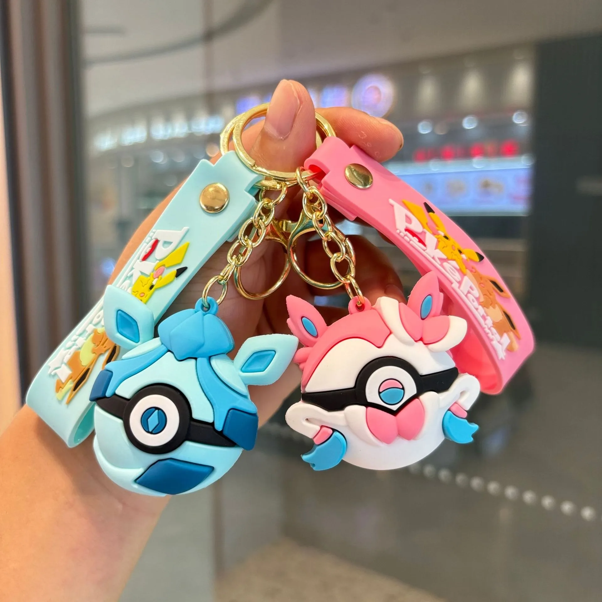 Hochwertiges PVC-Pokemon-Ball-Schlüsselanhänger-Set, offizieller Stil, exquisites Design, Auto-Schlüsselanhänger, Taschenanhänger, unverzichtbares Sammlergeschenk Image