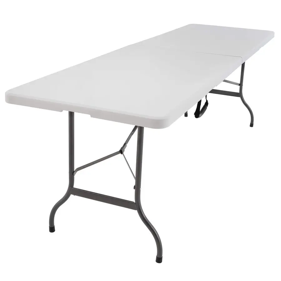 XXL Klappbarer Partytisch 240 x 70 cm Weißer Gartentisch Catering-Esstisch Wetterfest bis 150 kg für 10 Personen Klappbar S