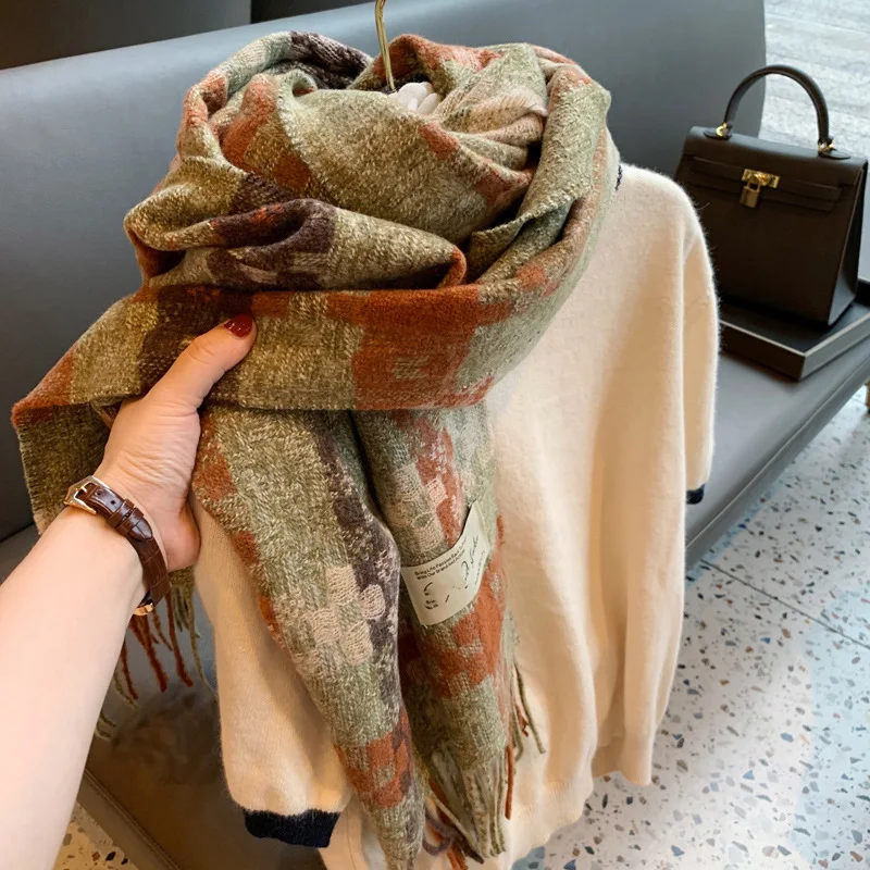 Unisex langer, dicker Strickschal für den Winter, warmer Halswärmer, hochwertig, ästhetisch, vielseitig einsetzbar für Damen und Herren Image