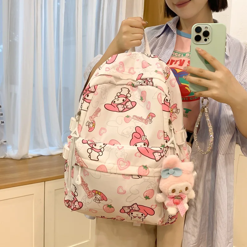 Sanrio Hello Kitty Cartoon-Rucksack, hohes Aussehen, großes Fassungsvermögen, vielseitige und lässige Schultasche für Pendeln und Reisen