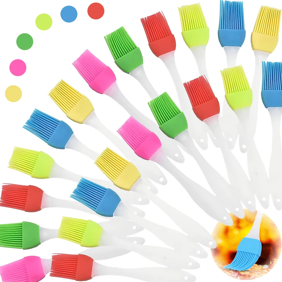 3/6/12 stücke 15,5 cm Grill Öl Pinsel Farbe Silikon Mini BBQ Öl Pinsel Outdoor BBQ Zubehör für Fleisch Gemüse Küche Werkzeuge Image