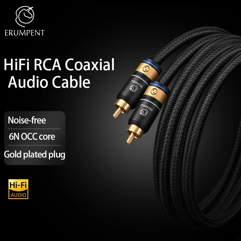 HiFi RCA Koaxialkabel 75 Ohm Digitales Kabel Stereo Audio RCA auf RCA Stecker Koaxial Subwoofer Kabel Video Audio für DAC TV Lautsprecher Image