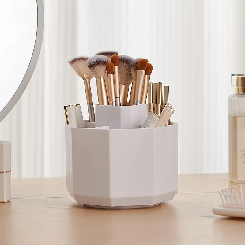 Make-up Pinsel Lagerung Zylinder Drehen Große-kapazität Kosmetische Lagerung Box Desktop Lippenstift Lidschatten Kommode Rack