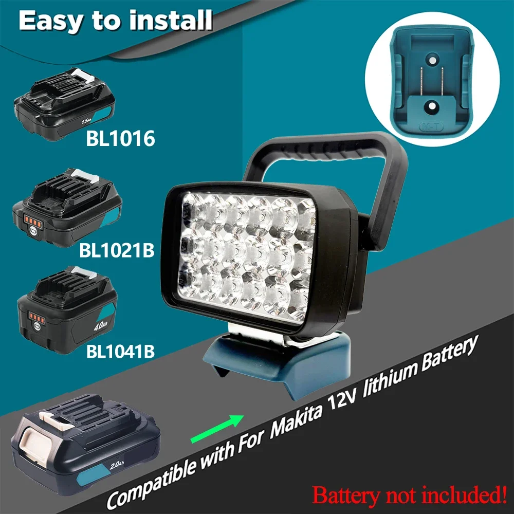 Elektrowerkzeug-Zubehör für Makita 12 V Li-Ionen-Akkugehäuse BL1021B BL1041, Arbeitsscheinwerfer, Handlampe, tragbare Laternen, Scheinwerfer Image