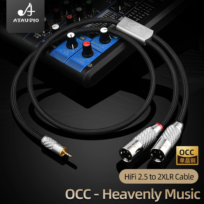 Hochwertiges OCC HiFi 2,5 mm auf 2XLR-Kabel für MP3-Player AMP 2,5 mm Klinke Audioausgang auf 3-poliges XLR-Adapterkabel Image
