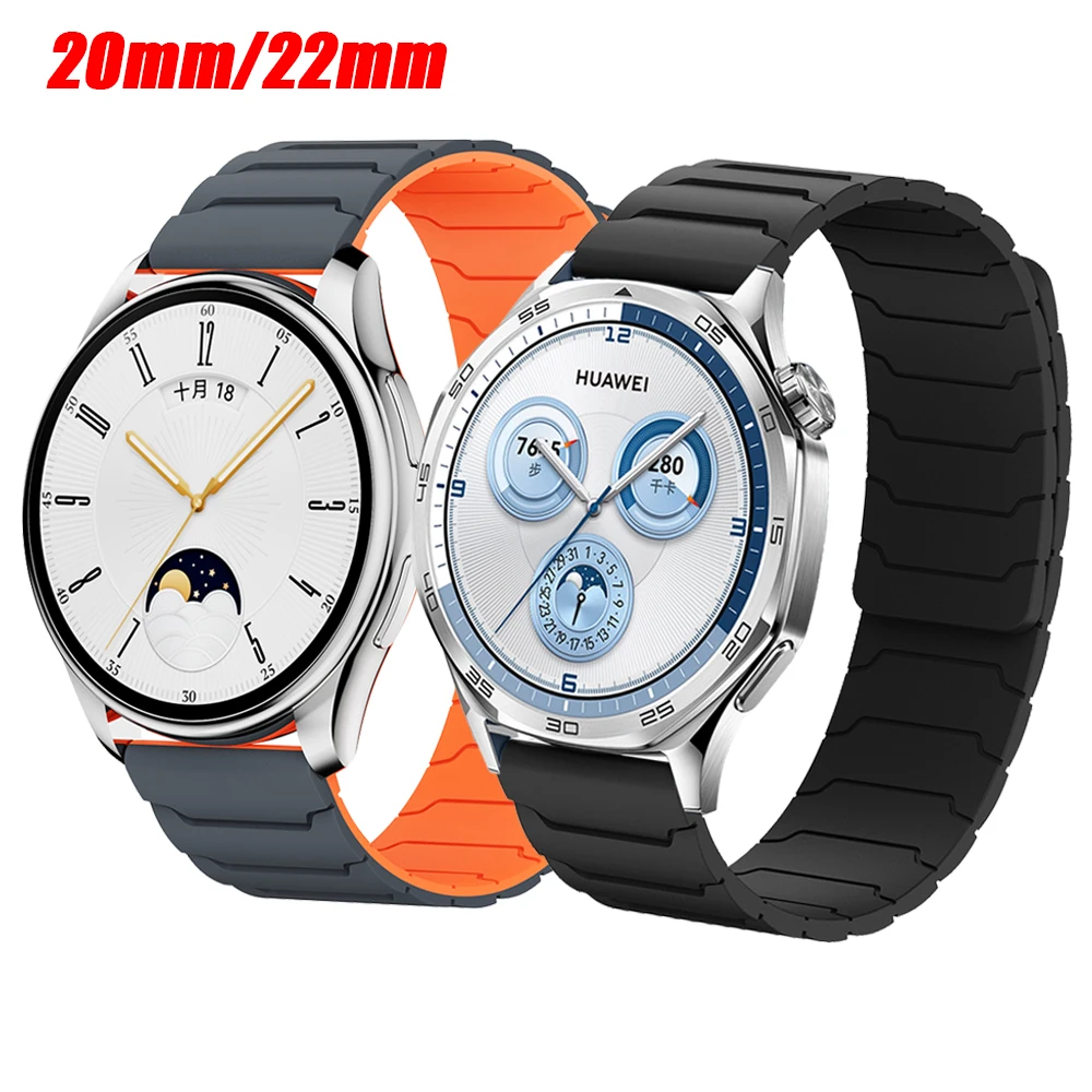 20mm 22mm Armband Für Samsung Galaxy Uhr 7/6/4/5 Pro/klassische/getriebe S3/aktive 2 Sport Silikon Magnetische Band Für Huawei GT5 2e GT3 Image