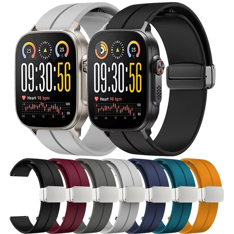 22mm Armband Für Realme Uhr 5 Sport Silikon Magnetische Schnalle Correa Für Realme Uhr S2/S SPro/Realme 2 3 3Pro Band Uhrenarmbänder Image