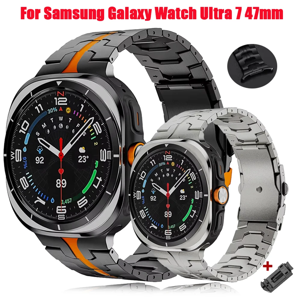 Luxus-Edelstahlarmband für Samsung Galaxy Watch Ultra 47 mm, keine Lücken, Herrenarmband für Samsung Galaxy Watch Ultra 7 47 mm Band Image