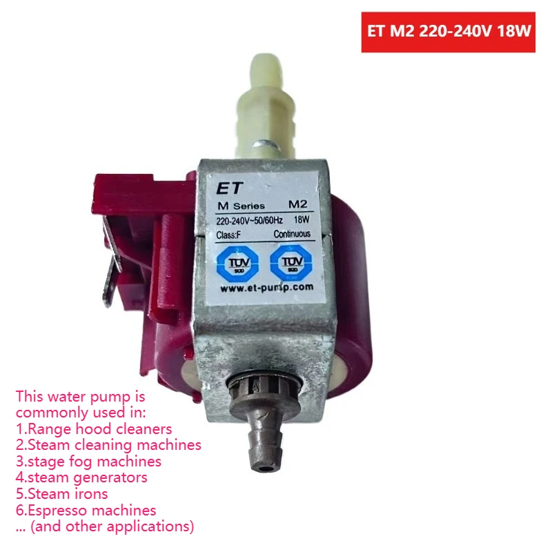 ET M2 M4 Elektromagnetische Saugpumpe 18 W, für Kaffeemaschine/Dampfmaschine/Waschmaschine/Dampftopf, langlebige Hochdruck-Gleichstrom-Wasserpumpe