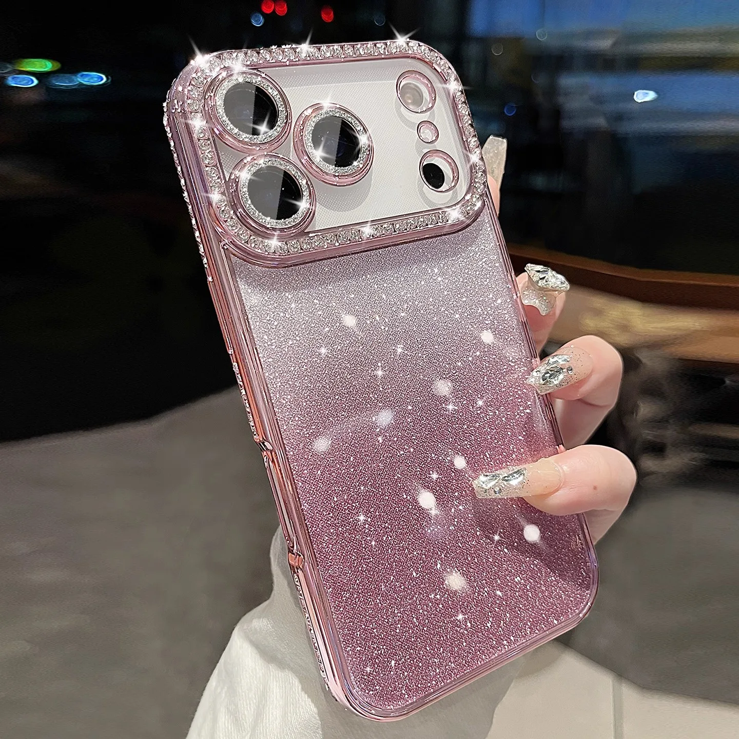 Custodia per telefono con glitter di diamanti di lusso per iPhone 17 Pro 17 Pro Max 17 16 15 14 13 12 11 Pro Max Plus Custodia per paraurti da donna antiurto