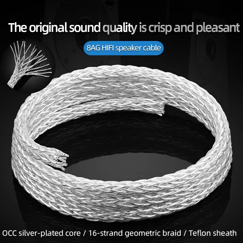 Hifi OCC versilbertes Kabel Stromkabel Hochwertiges DIY-Netzkabel für DVD-CD-Verstärker und Decoder Image