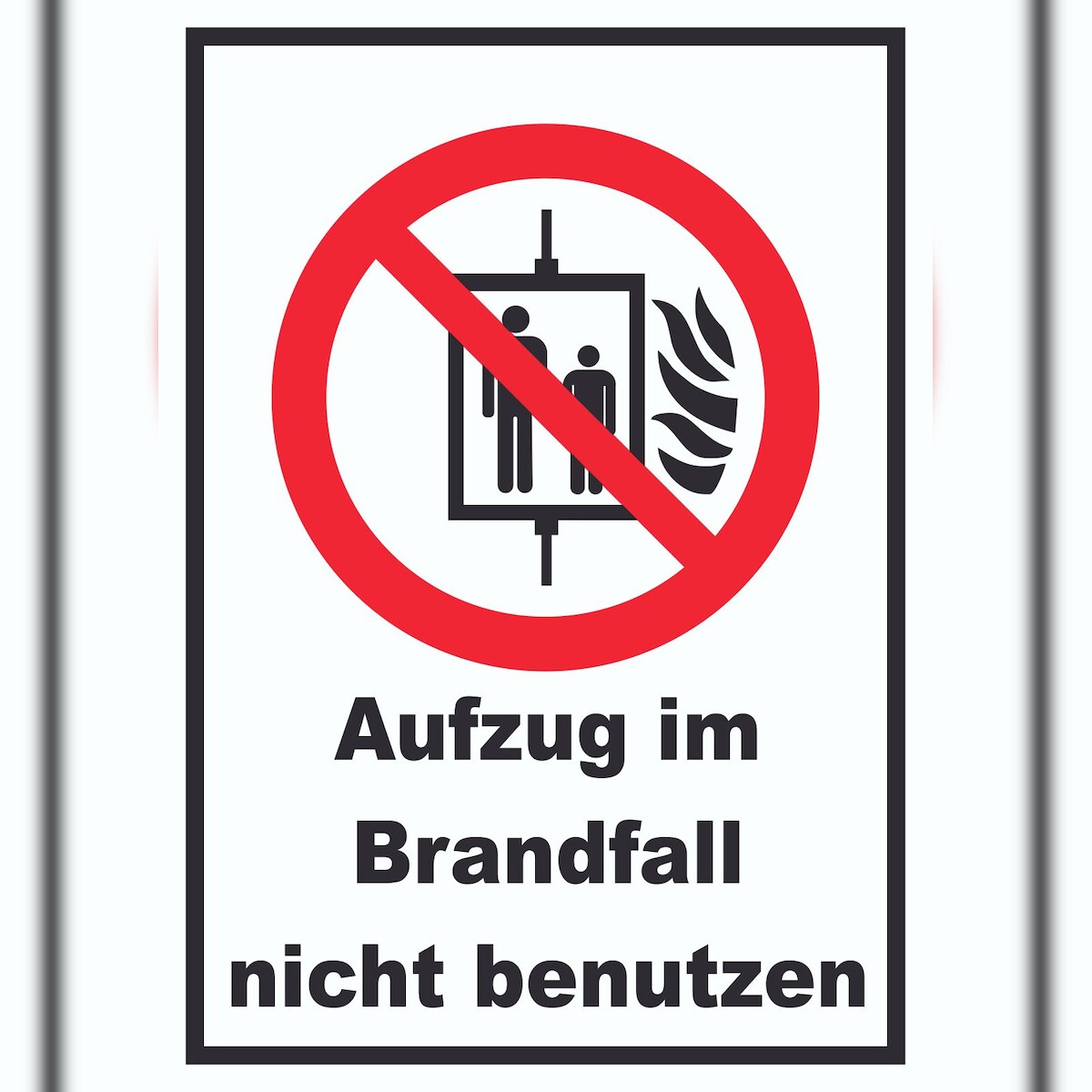 HB-Druck Aufzug im Brandfall nicht benutzen Schild A4 Rückseite selbstklebend Image