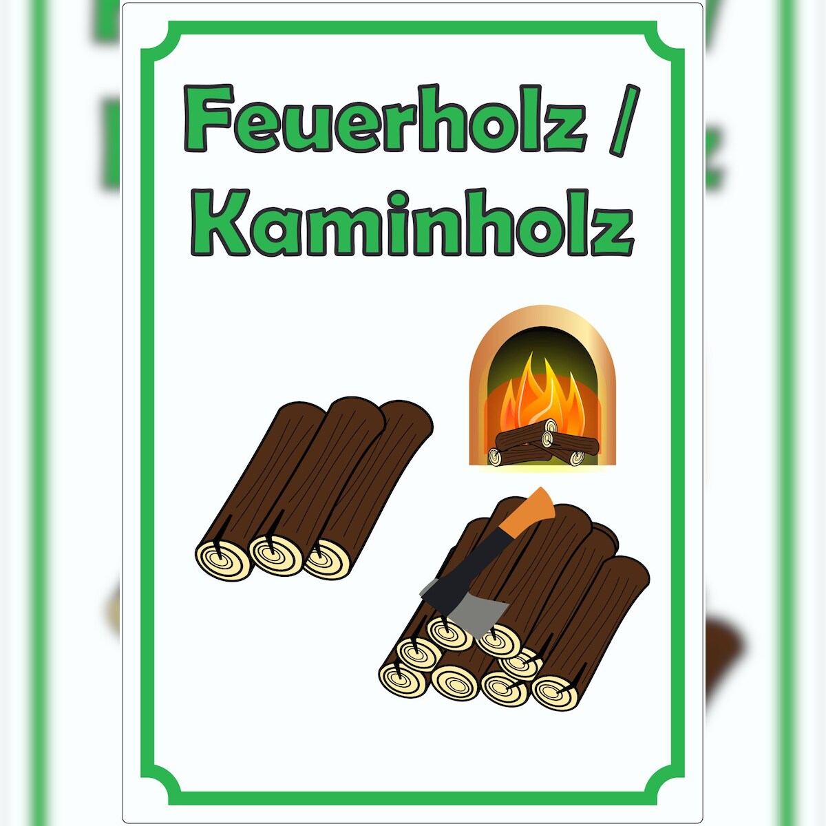 HB-Druck Werbeaufkleber Aufkleber Feuerholz Hochkant A3 (297x420mm) Image