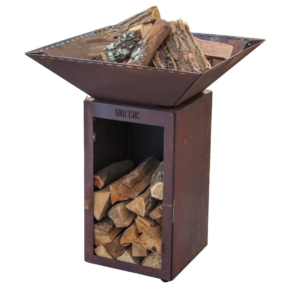 GRILLCHIC Feuerschale Cevenol Corten Holz Quadrat 74 Einfacher Topf Image