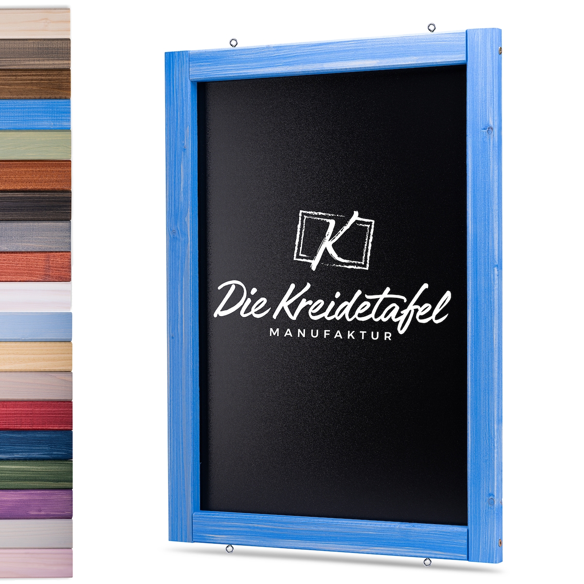 Die Kreidetafel Manufaktur Kreidetafel mit Holzrahmen / Blau 60x90cm Image