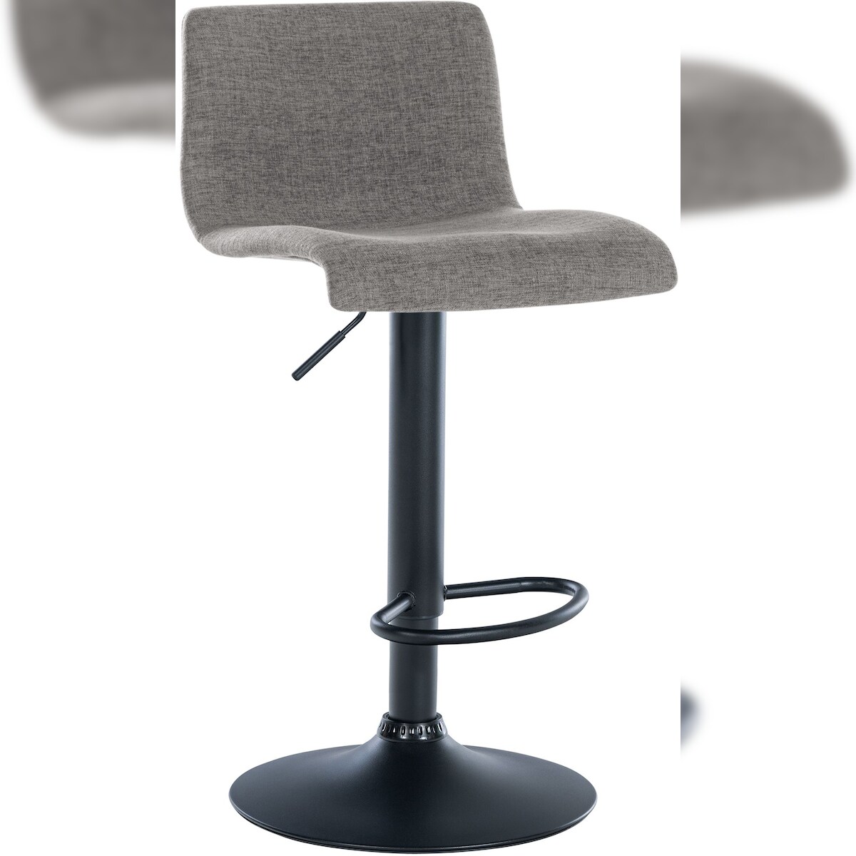 DELUKE Barhocker GEBEL - Stoff Hellgrau 39x36x84 cm | Barstuhl Höhenverstellbar Mit Lehne Drehbar Tresenhocker Tresenstuhl Kneipenhocker Kneipenstuhl Image