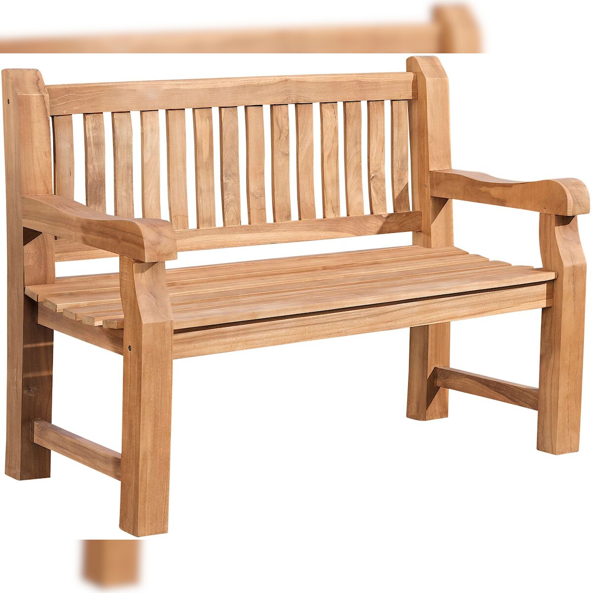 DELUKE Gartenbank Teakbank DEGAD - Holz Teak 120x61x93 cm | Holzbank 120 Cm Gartenbank Sitzbank Mit Lehne Wetterfest Bank Garten Terrasse Image