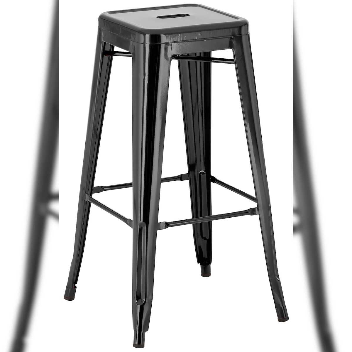 DELUKE Barhocker DOLAN - Metall Schwarz 43x43x76 cm | Barstuhl Tresenhocker Tresenstuhl Kneipenhocker Kneipenstuhl Image