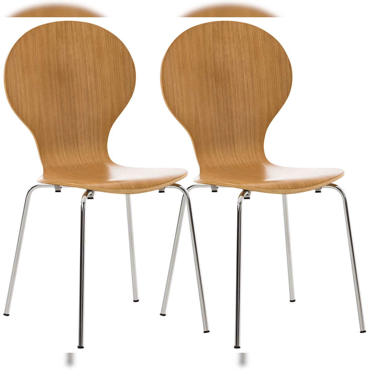 DELUKE 2er Set Besucherstuhl ATHENS - Holz Eiche 43x45x86 cm | Besucherstühle Konferenzstuhl Wartezimmerstuhl Bürostühle Bürostuhl Konferenzraum Wartezimmer Image