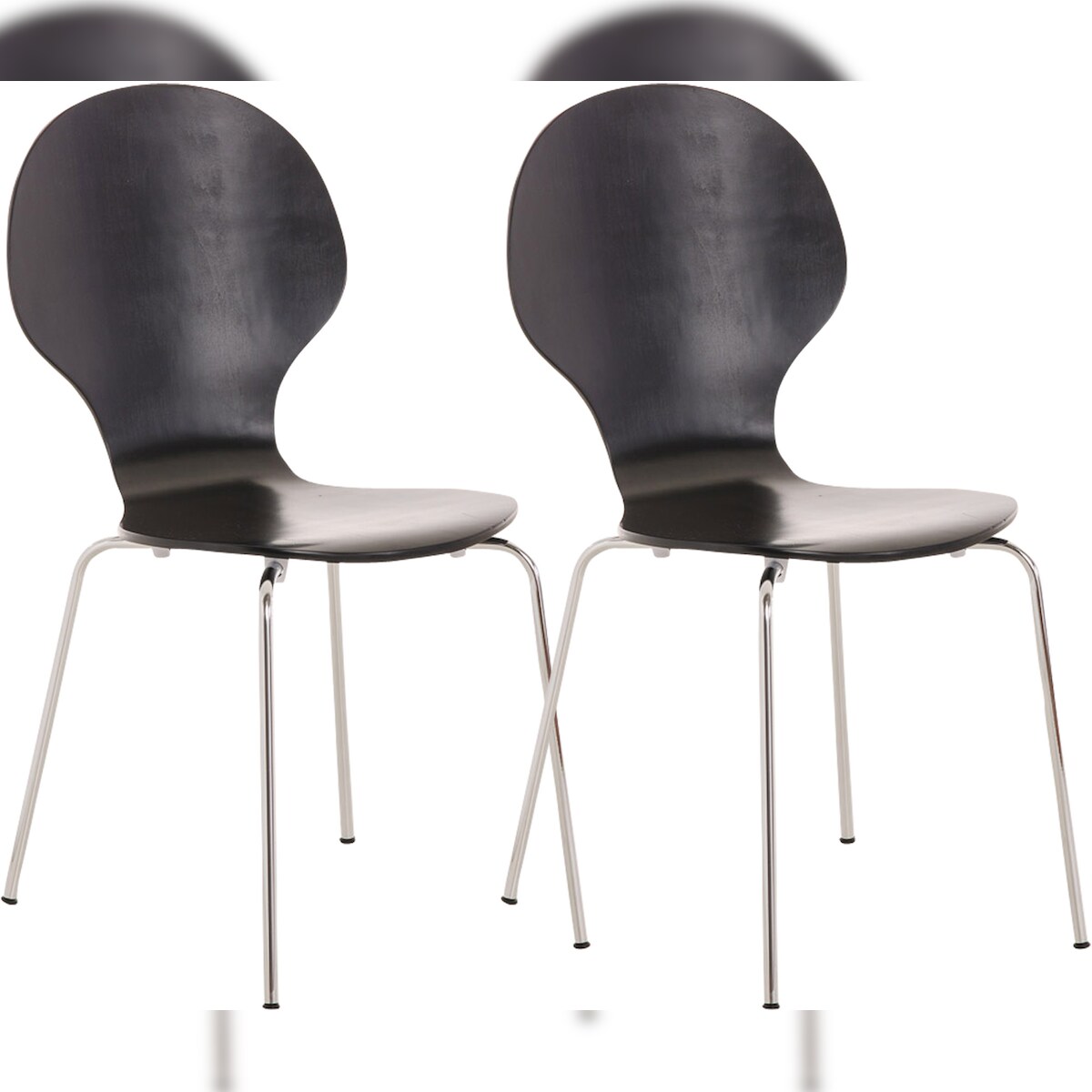 DELUKE 2er Set Besucherstuhl ATHENS - Holz Schwarz 43x45x86 cm | Besucherstühle Konferenzstuhl Wartezimmerstuhl Bürostühle Bürostuhl Konferenzraum Image