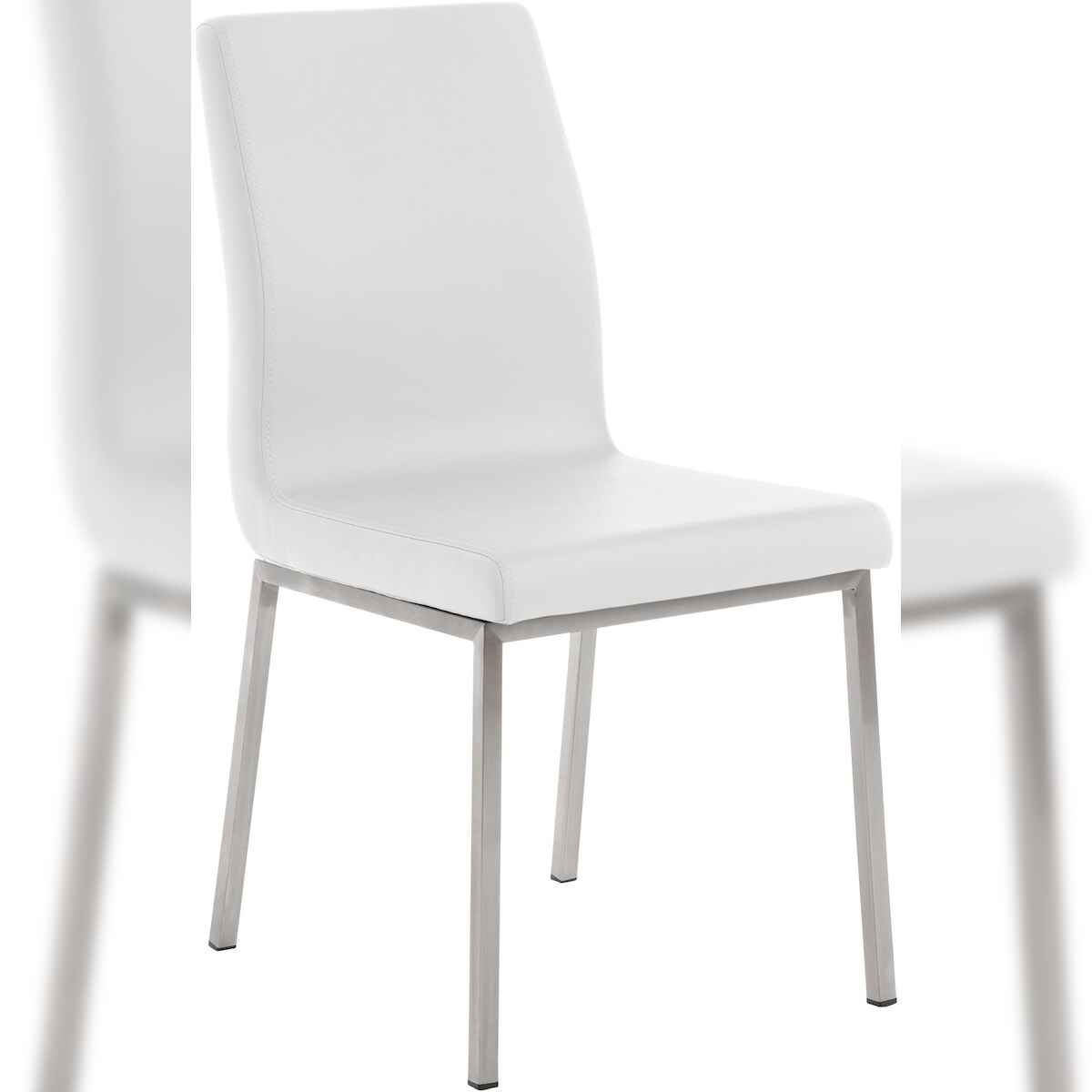 DELUKE Esszimmerstuhl TUTOR - Kunstleder Weiß 40x50x88 cm | Essstühle Esszimmerstühle Küchenstühle Wohnzimmerstühle Image