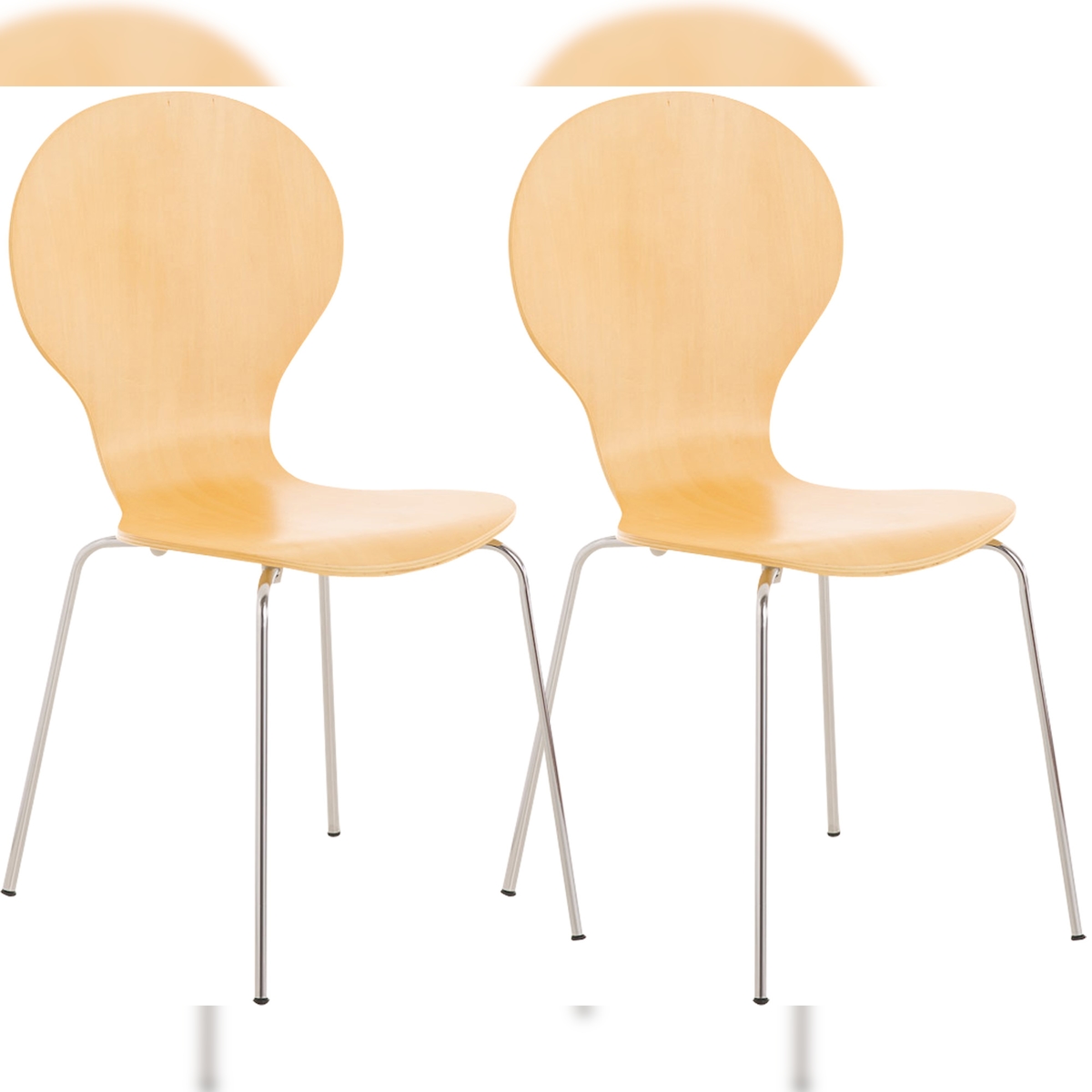 DELUKE 2er Set Besucherstuhl ATHENS - Holz Natura 43x45x86 cm | Besucherstühle Konferenzstuhl Wartezimmerstuhl Bürostühle Bürostuhl Konferenzraum Wartezimmer Image