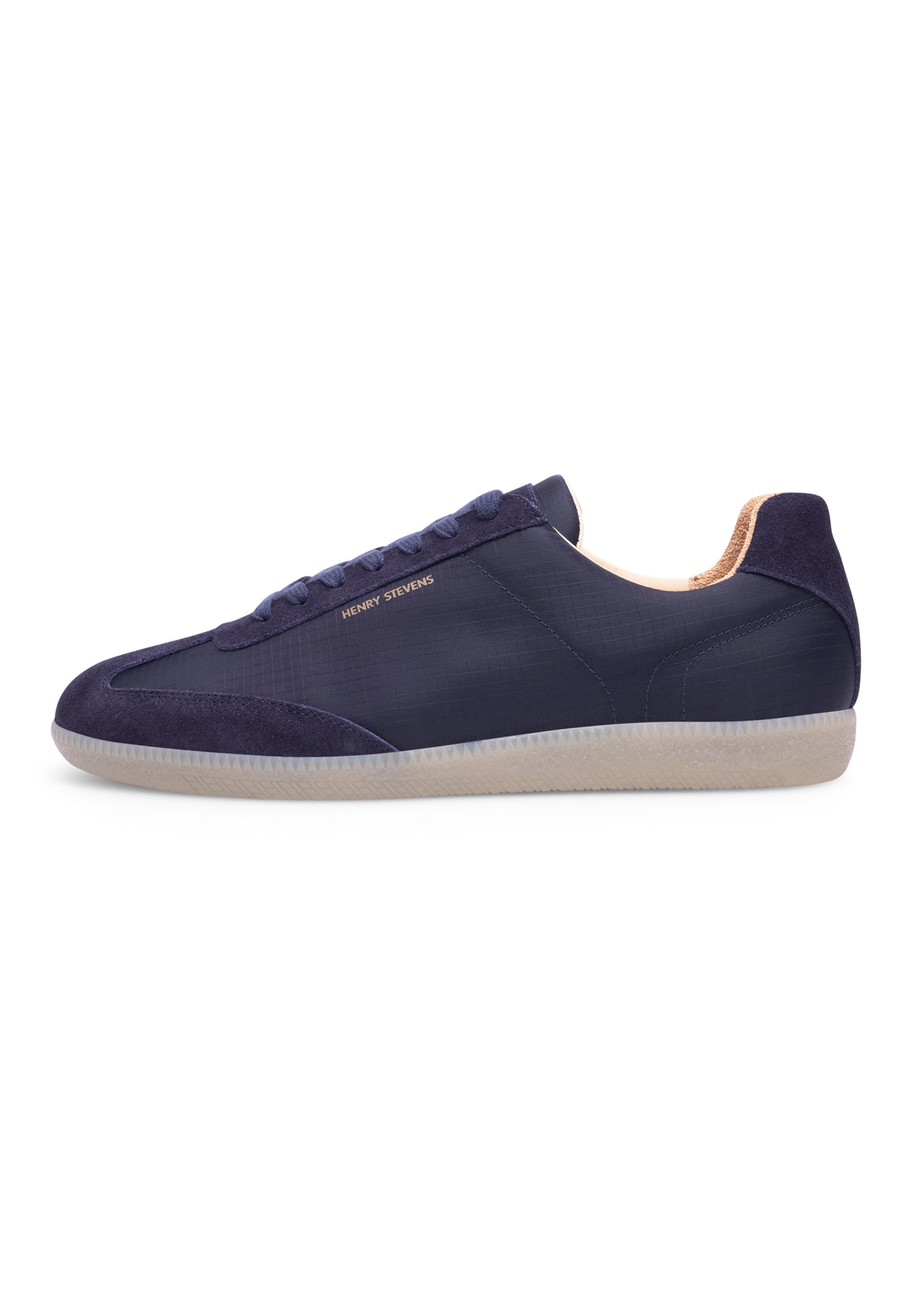 Sneaker HENRY STEVENS "Travis TIS Herrensneaker", Herren, Gr. 43, blau (navy), Kalbsvelours, Schuhe Sneaker, Halbschuh Leder handgefertigt, sportlicher Freizeitschuh Herren