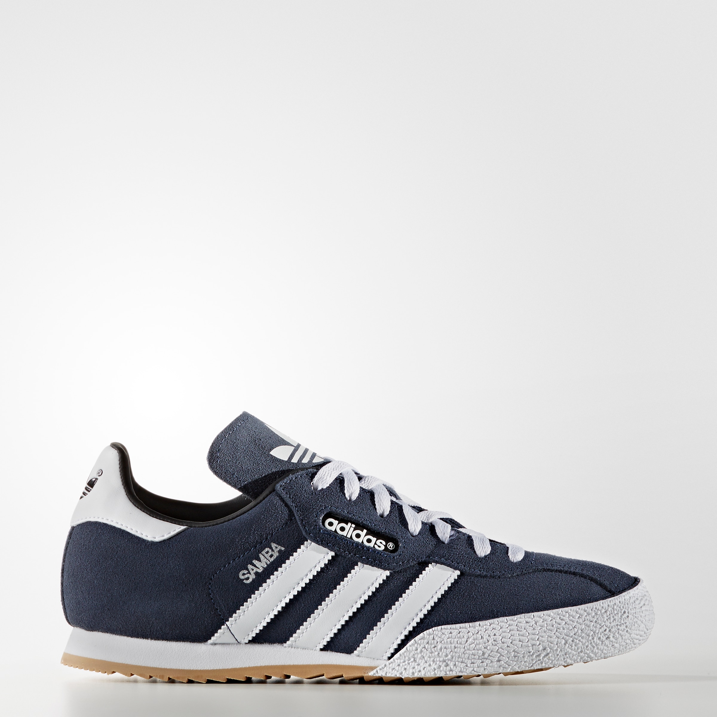 Sneaker ADIDAS ORIGINALS "SUPER SUEDE", Damen, Gr. 45, blau (navy, ftwwht, navy), Leder, Schuhe Sneaker