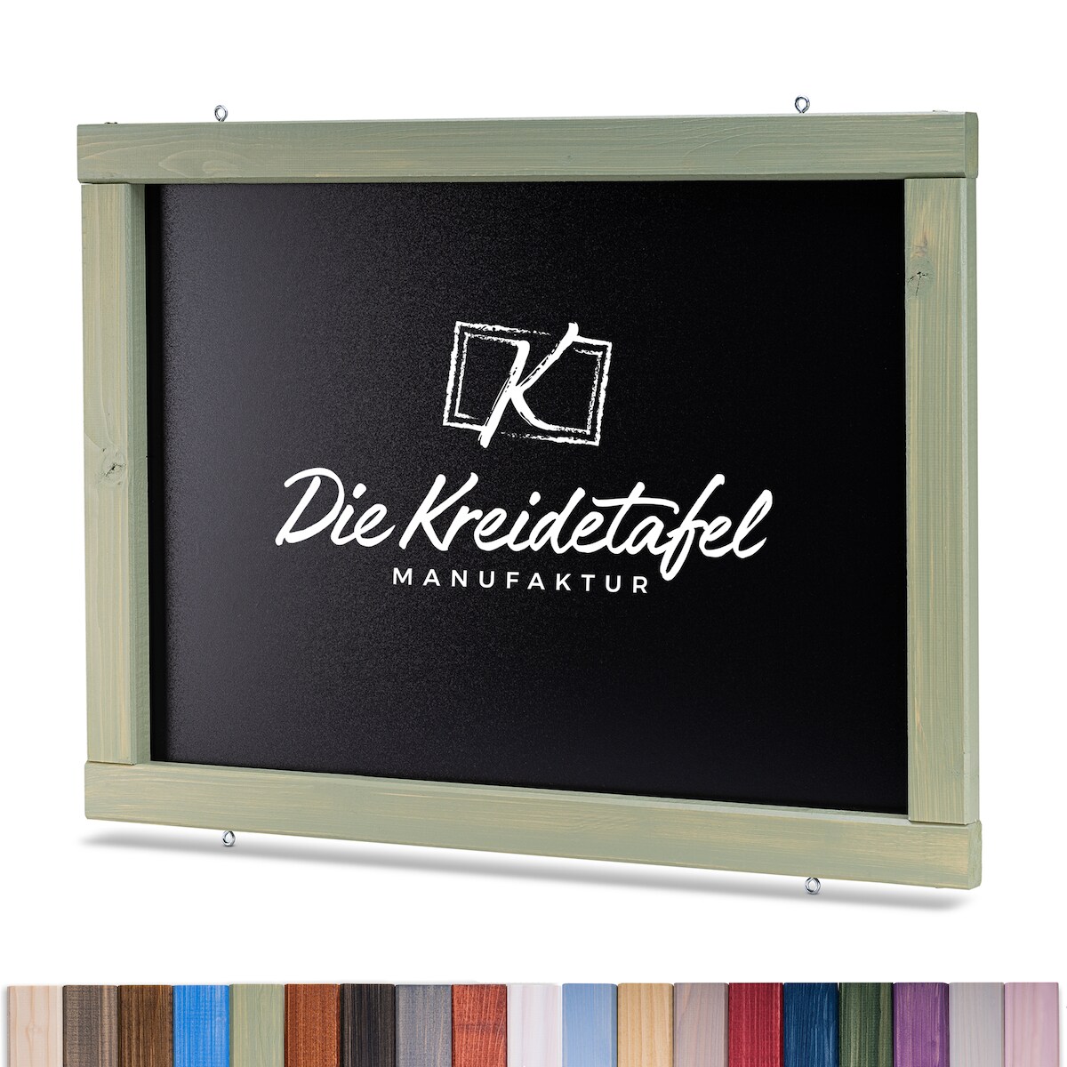 Die Kreidetafel Manufaktur Kreidetafel mit Holzrahmen / Weidengrün 150x60cm Image