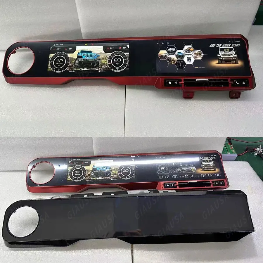 12,3 Zoll Dual Screen Für Jeep Wrangler JL Rubicon Gladiator 2018 2022, Multimedia Android Auto Radio Digital Cluster Dashboard Image