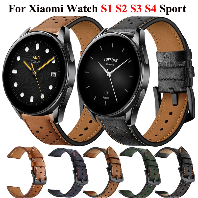 Atmungsaktive Leder Stap Für Xiaomi Uhr S1 S2 S3 S4 Sport Band Armband Armband Für Xiaomi Uhr 2Pro/Mi Uhr Farbe 2 Correa Image