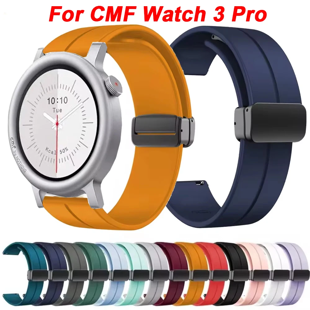 22 mm magnetisches Faltschnallenarmband für CMF Watch Pro 3, Silikonarmband für CMF By Nothing Watch Pro 2 1 Armband Sport Correa Image