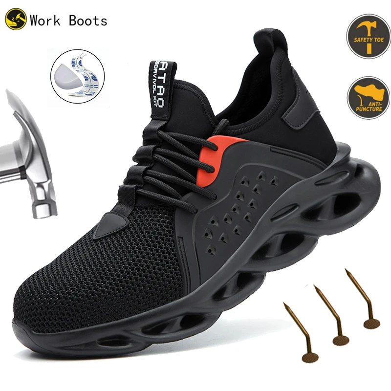 Arbeitssicherheitsschuhe für Herren, leicht, unzerstörbar, Arbeitsschuhe, Sicherheitsschuhe mit Stahlkappe, Sicherheitsschutzstiefel, Dachschuhe Image