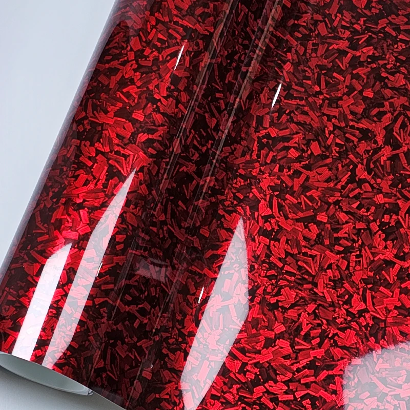 50 cm * 300 cm hochglänzend schwarz, gold, silber, rot, geschmiedete Kohlefaser, Autoaufkleber, Aufkleber auf der Kapuze, selbstklebendes Vinyl für Autoaufkleber Image