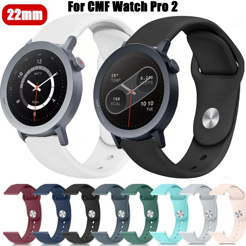 Armband für CMF Watch Pro 2 Silikon 22 mm Ersatzarmband für CMF by Nothing Watch Pro 2 Sportarmband Armband Correa Image