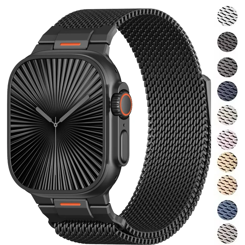 Milanaise-Armbänder für Apple Watch Ultra 3 49 mm Serie 11 10 9 8 7 6 SE 46 mm 42 mm 41 mm 44 mm 45 mm 38 40 mm Magnetschlaufen-Zubehör Image
