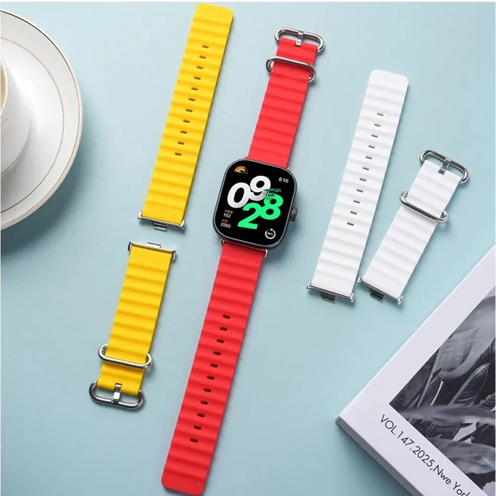 Ozean Silikon Armband Für Xiaomi Mi Band 9 Pro 8 Pro Smart Uhr Armband Armband Für Redmi Uhr 4 5 sport Armband Correa Image