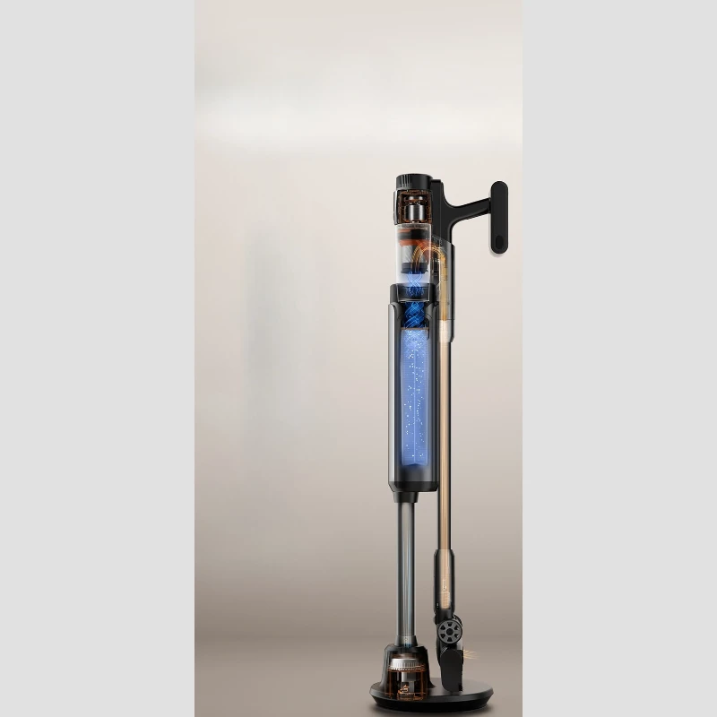 Neuer selbstaufziehender Staubsauger, große Haushaltssauger, kabelloser Handstaubsauger mit langer Akkulaufzeit und grünem Licht Image