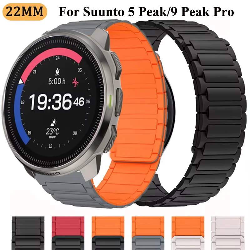 22mm Magnetische Schnalle Silikon Armband Für Suunto RACE S/5 Peak/9 Peak Pro Armband Für Suunto vertikale/Ozean Handgelenk Armband Band Image