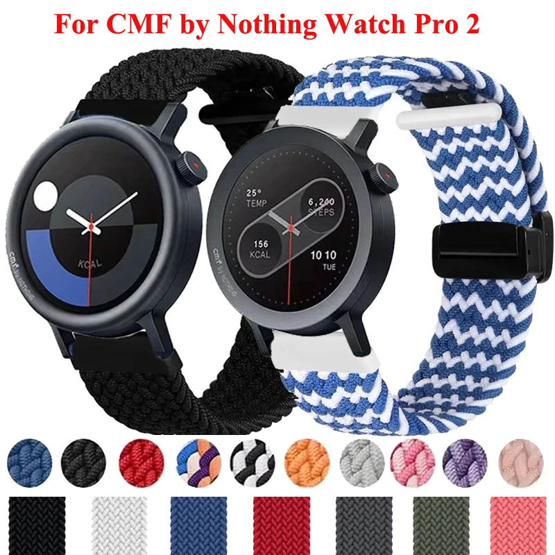 22 mm magnetisches geflochtenes Nylon für CMF by Nothing Watch Pro 2-Band Sport Nylon Solo Loop Band für CMF by Nothing Watch Pro-Armband Image