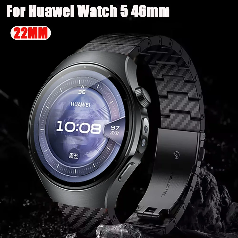 22mm Carbon Faser Band Für Huawei Uhr 5 46mm/GT5 Pro 4 3 2 Armband Für honor Uhr GS 4/GS 3/GS 3i/GS Pro Armband Correa Image