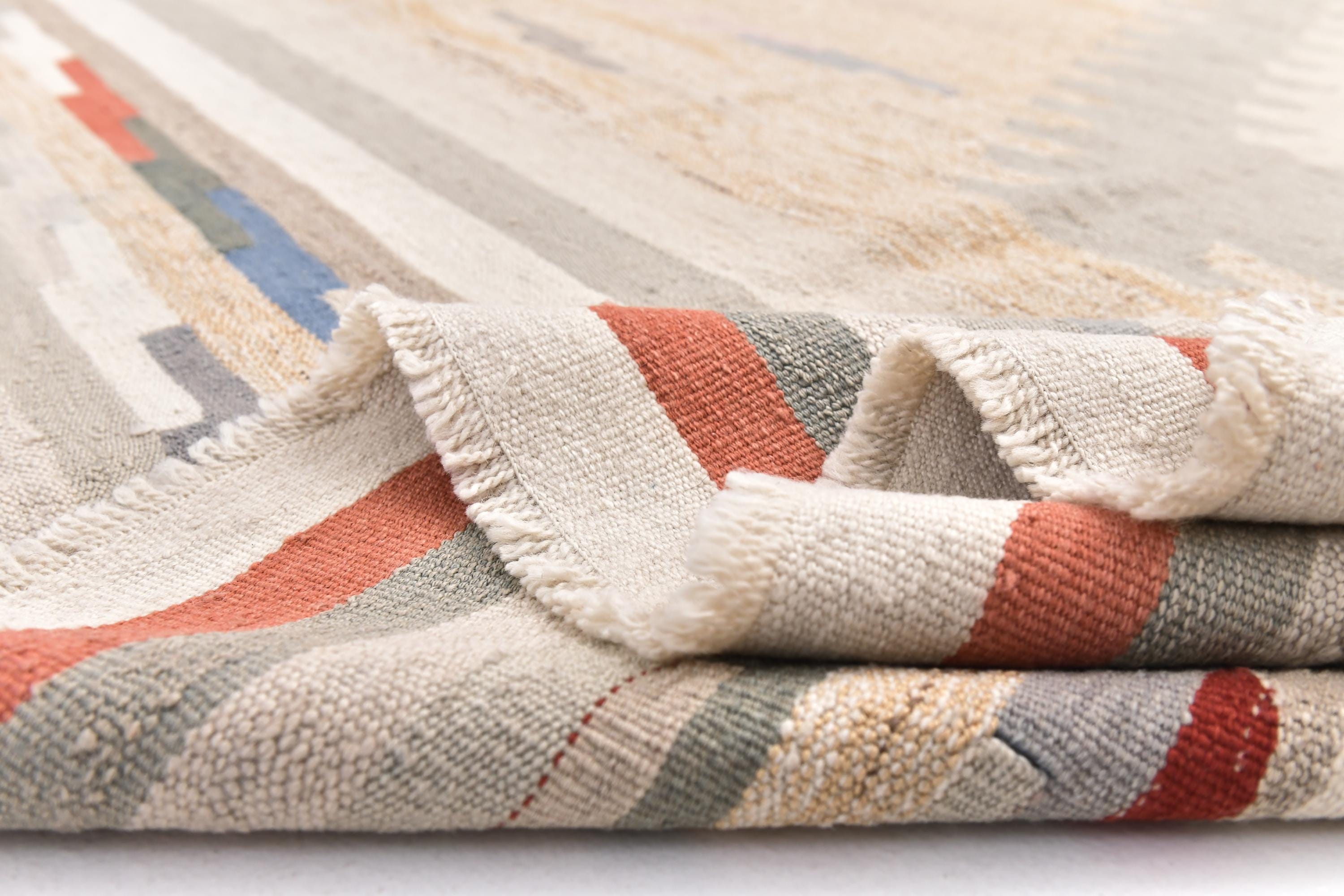 Kilim turco in lana 8x12, colore terracotta grigio beige, tappeto in lana fatto a mano 8x12, kilim tradizionale vintage 8x12, tappeto per soggiorno e