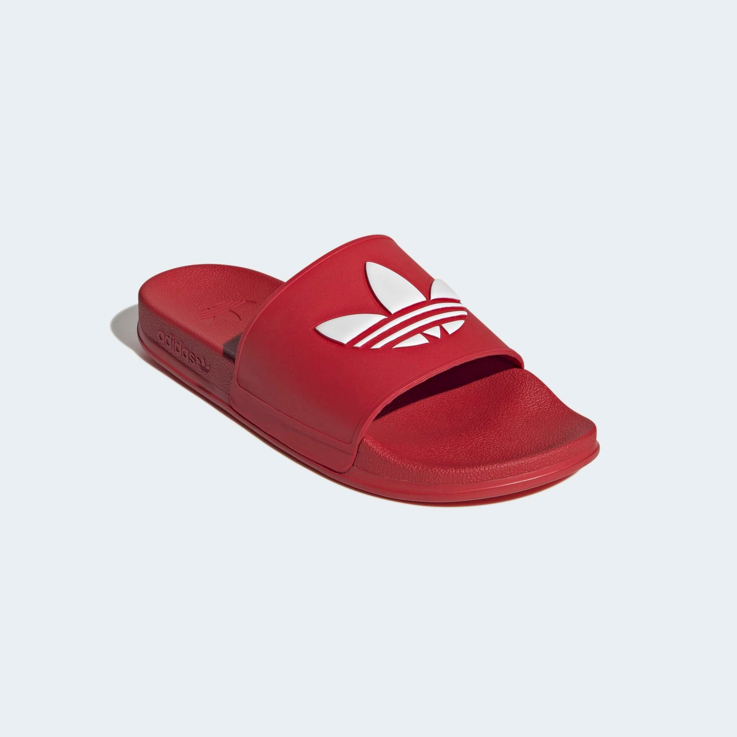 Badesandale ADIDAS ORIGINALS "ADILETTE OG CF BADESCHLAPPEN", Herren, Gr. 44,5, better scarlet, ftwr weiß, better scarlet, Synthetik, Schuhe
