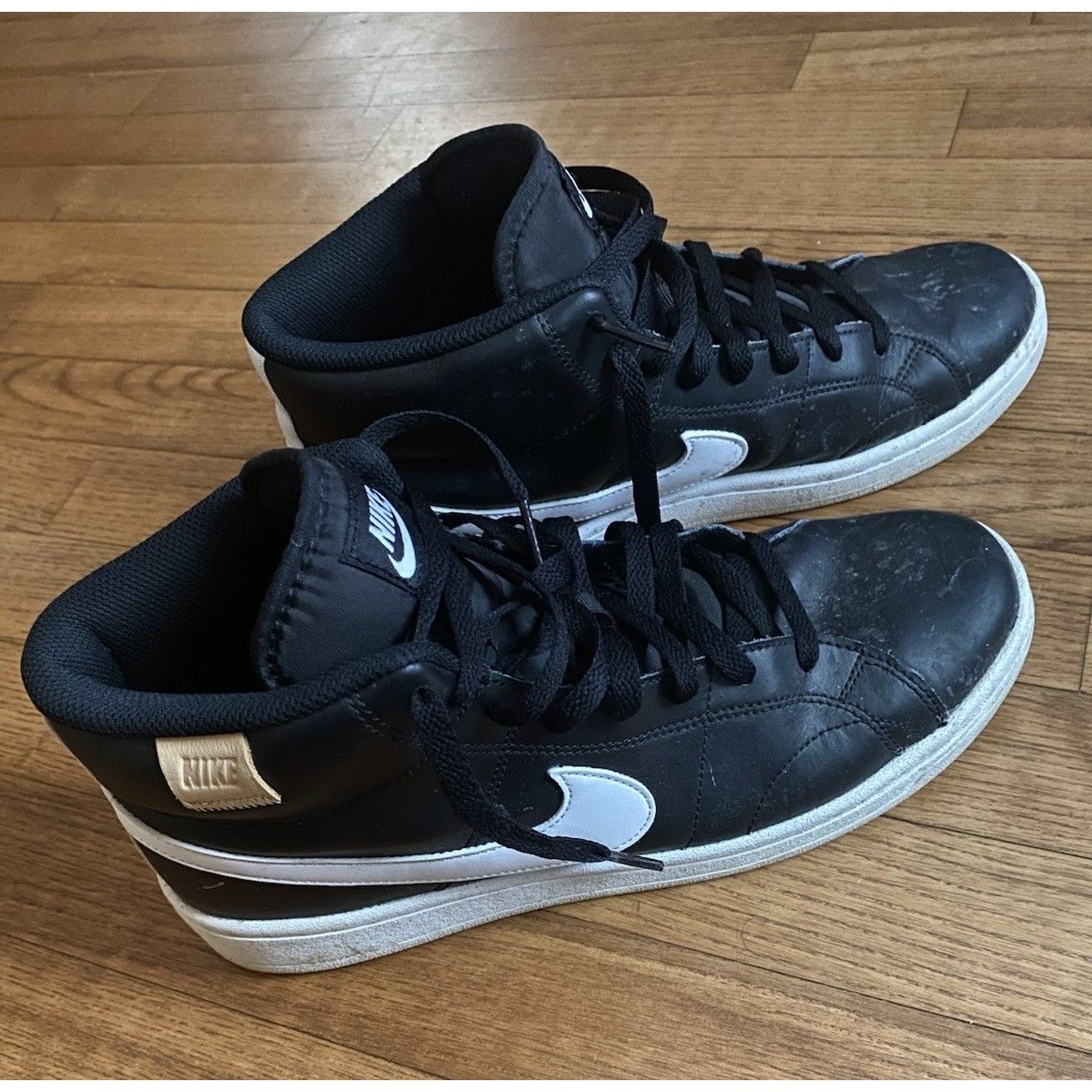 Nike Shoes | Euc Nike Court Royale 2 Mid Mens 8.5 Black White Shoes Athletic Gym Cq9179-001 | Color: Black | Size: 8.5