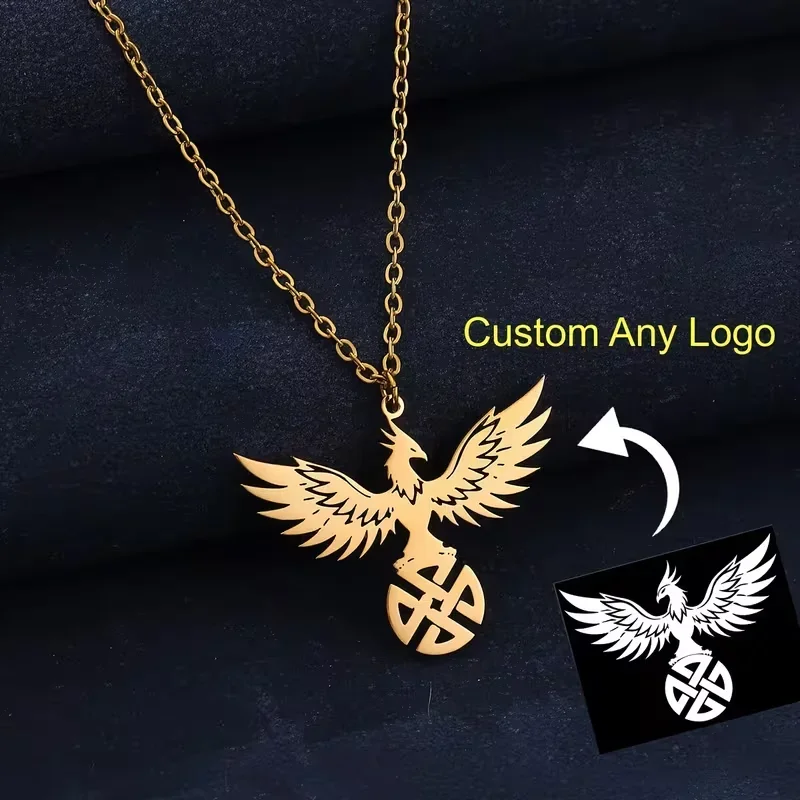 Benutzerdefinierte jede Logo Bild Anhänger Halskette für Frauen Männer Edelstahl Geschenk personalisierte Unternehmen Team Abzeichen Foto Schmuck Geschenk Image