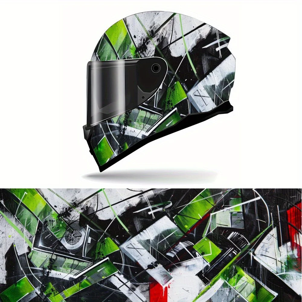 Integralhelm-Aufkleber mit frischem und dynamischem Muster – langlebiges und wasserdichtes PVC, selbstklebendes Motorrad-Rennhelm-Aest Image