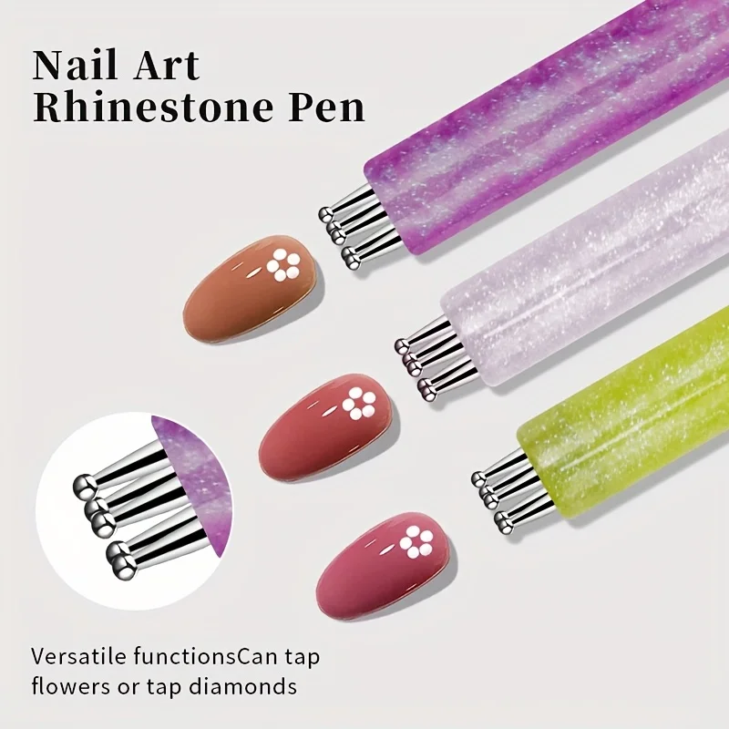 Nail Art Pinsel mit Sternenhimmel-Griff aus Acryl | Edelstahlborsten, unverzichtbar für Anfänger und Nagelbegeisterte Image